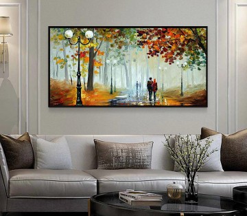 Landscapes Painting - lovers path by Palette Knife